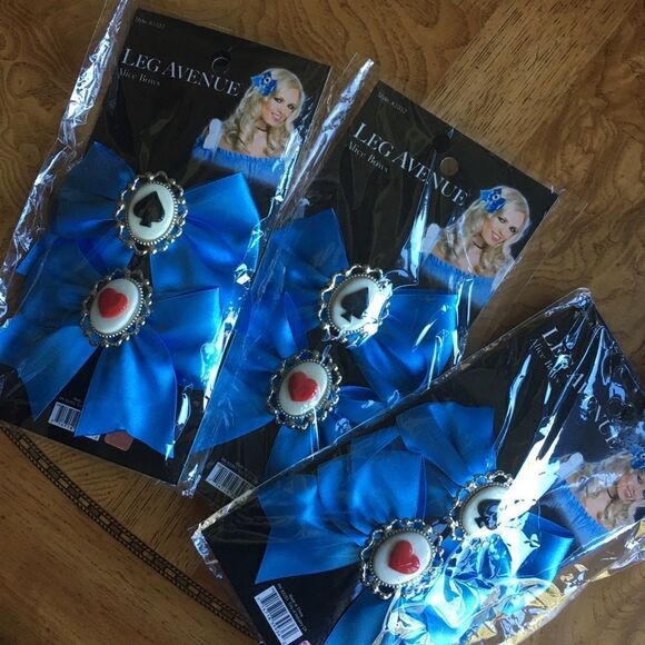 🎃 - ALICE IN Wonderland Blue Bows- 2 Bows Per Pack - Picture 4 of 9